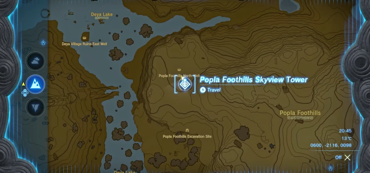 Follow the map location to reach the Popla Foothills Skyview Tower