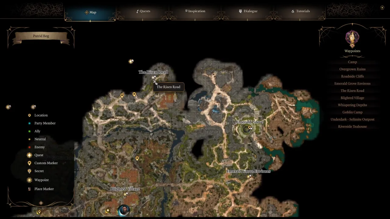 Baldur's Gate 3 Find the Missing Shipment - Risen Road Map Location