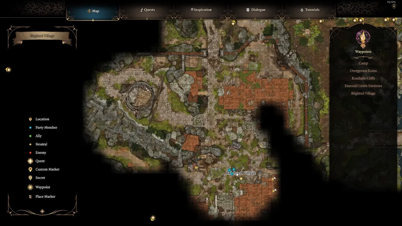 Baldur's Gate 3 Blighted Village Map Location