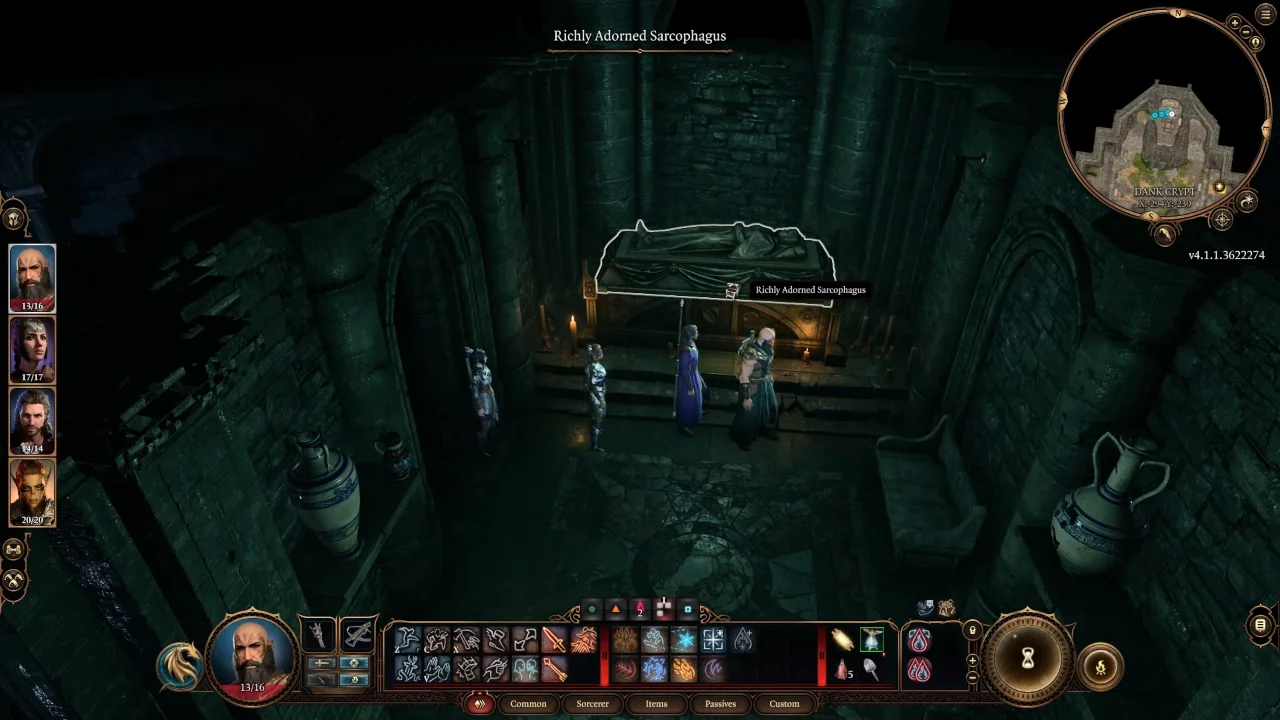 Baldur's Gate 3 Richly Adorned Sarcophagus Interaction