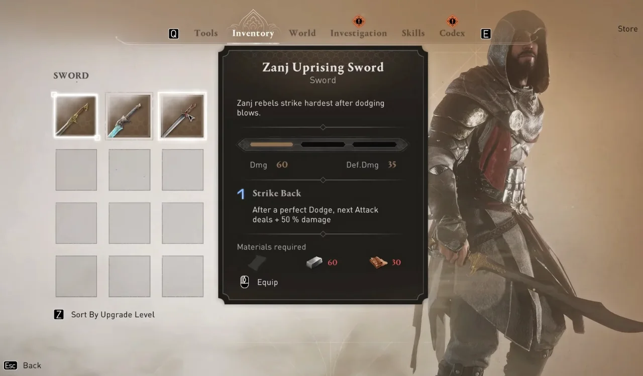 Got the Zanj Uprising Sword from the Gate Chest