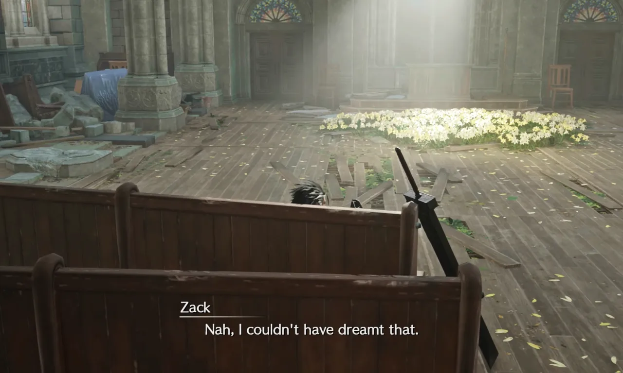 Zack in Midgar Church thinking was that fight a dream?