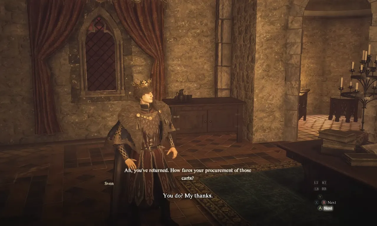The end chat with Sven in his chamber to complete Dragon's Dogma 2 The Regentkin's Resolve quest.