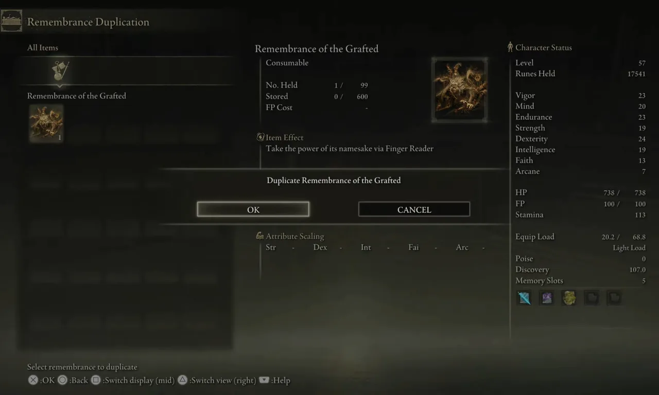Duplicating the Remembrance in Elden Ring