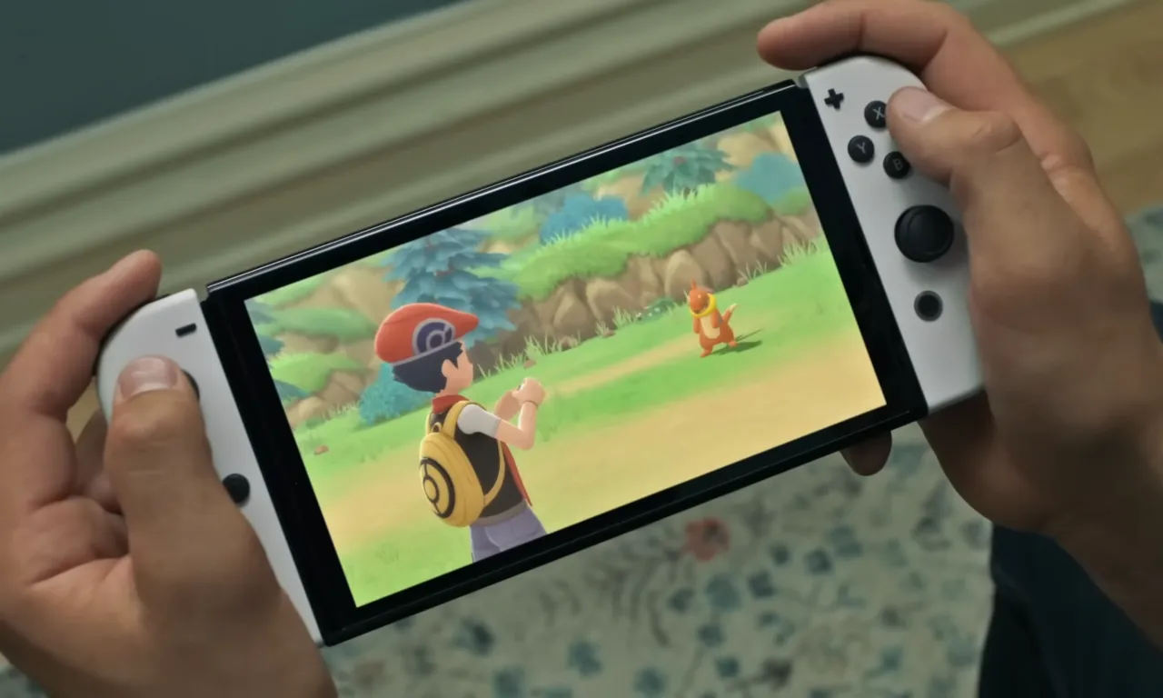 A person playing game on Nintendo Switch.