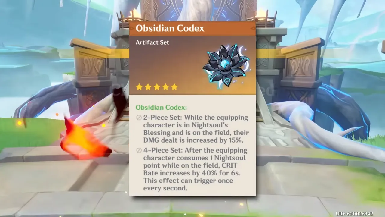 Obsidian Codex Chasca Artifact Genshin Impact