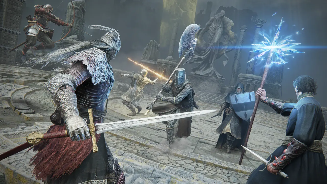 Elden Ring fight scene in arena