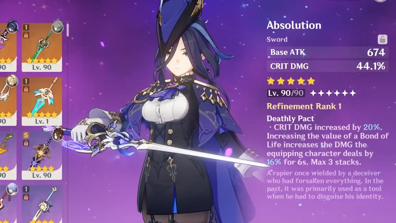 Genshin Impact Clorinde Best Weapons