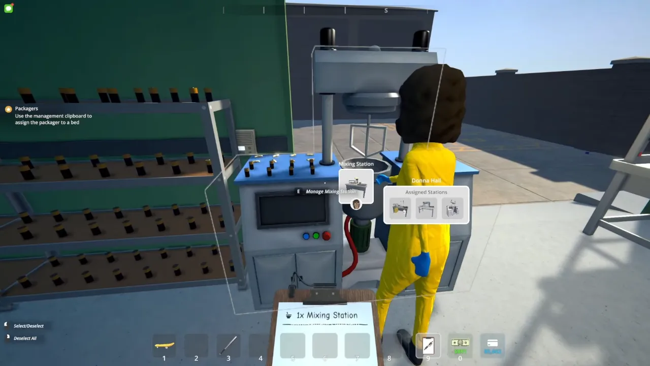 Chemist mixing items at mixer station in Schedule 1