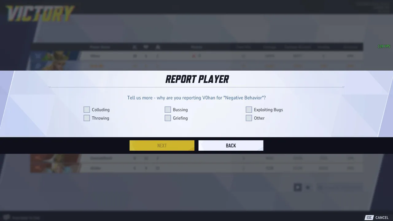 Image of Reporting a Player for Bussing in Marvel Rivals