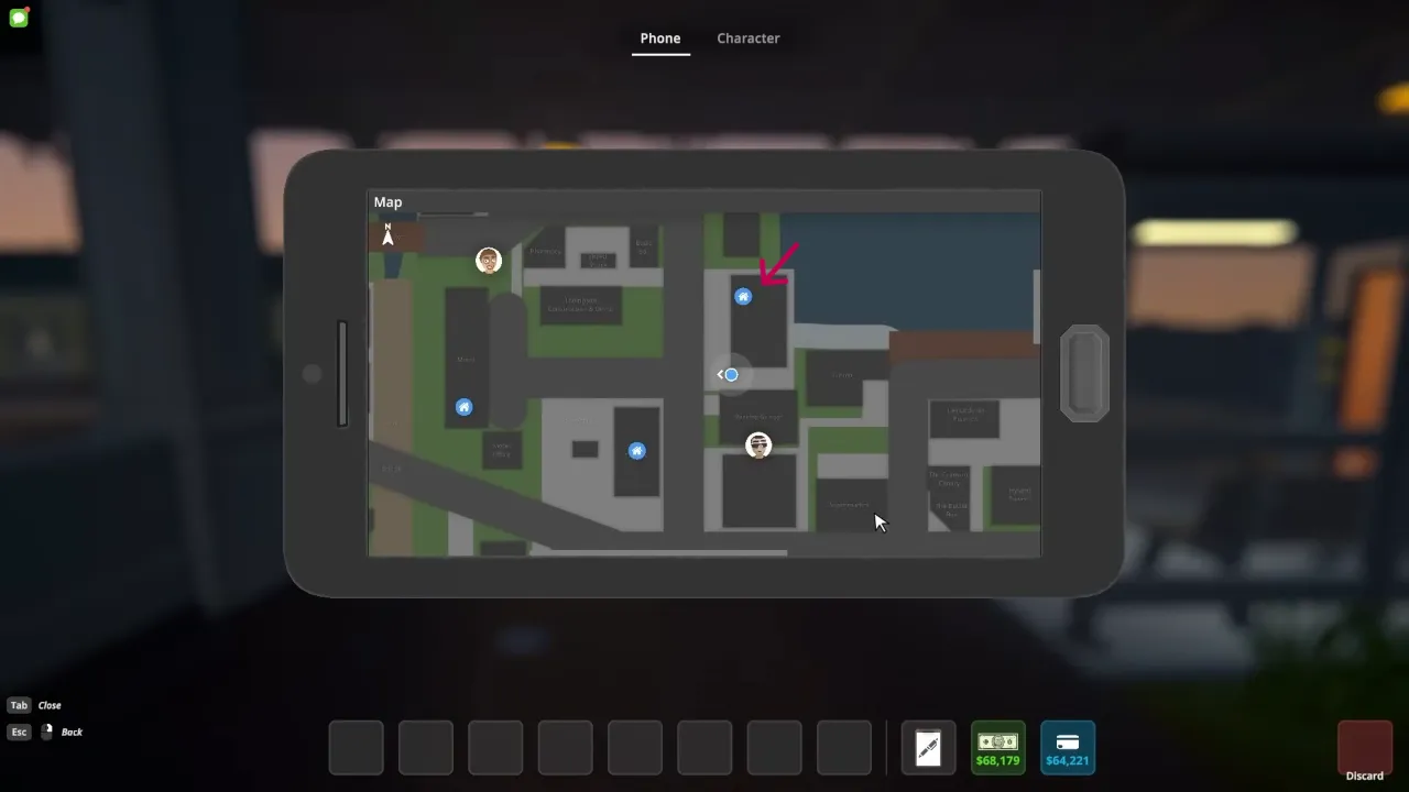Schedule 1 Stash and Dash location marked on the map.