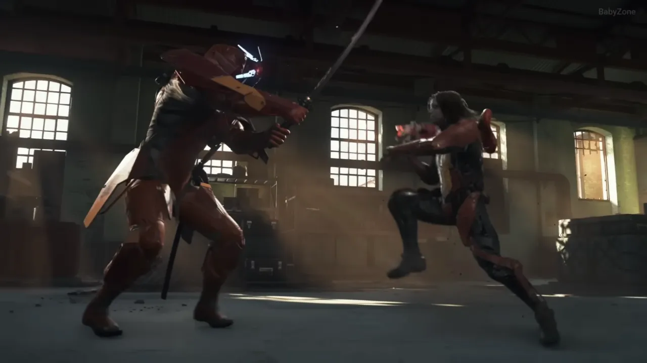 Red Samurai fighting Higgs in Death Stranding 2 On the Beach