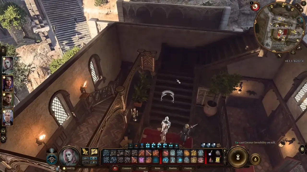 Going to third floor using Invisibility - Investigate Felogyr's Fireworks Baldur's Gate 3 (BG3)