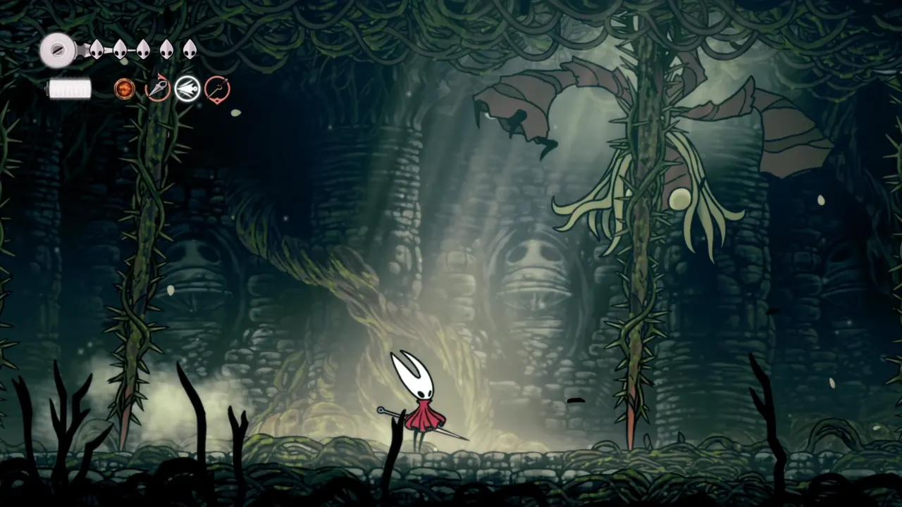 Image shwoing Thorned Vines attack by Sister Splinter Hollow Knight Silksong