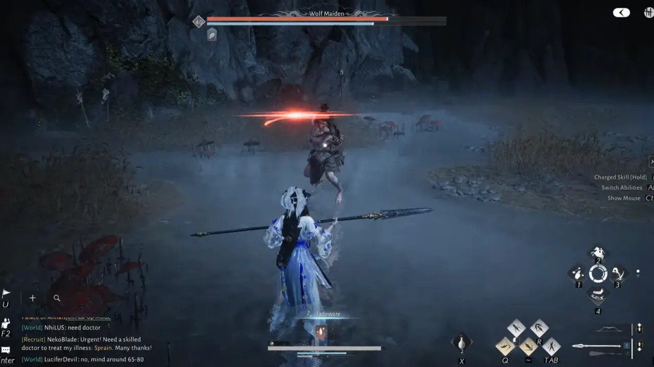 Where Winds Meet Wolf Maiden red attack