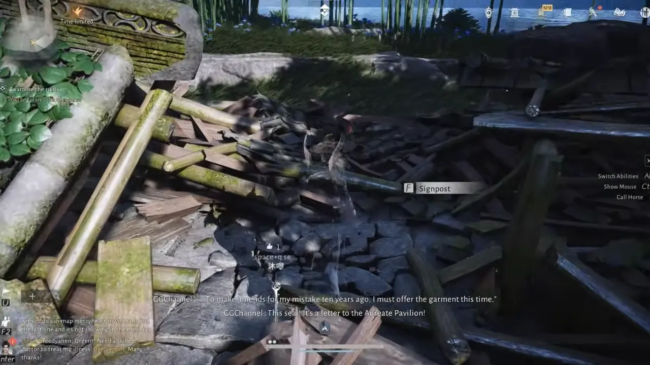 Examine ruins place