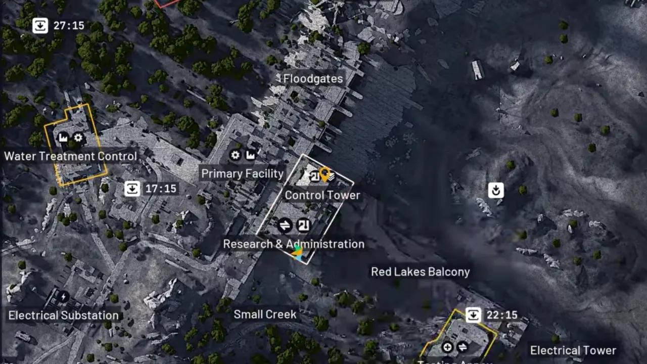 control tower map location